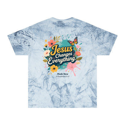 Jesus Changes Everything T-Shirt — Floral Butterfly Christian Tee