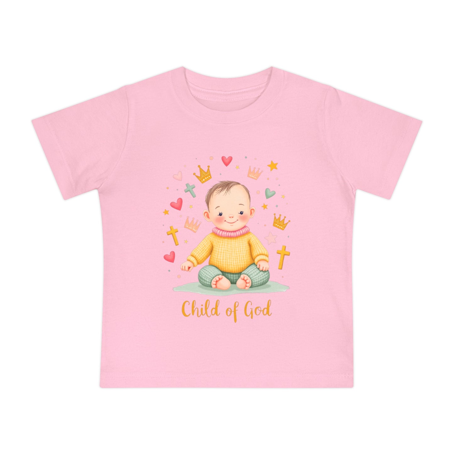 Baby Short Sleeve T-Shirt — "Child of God" Smiling Infant Faith Tee