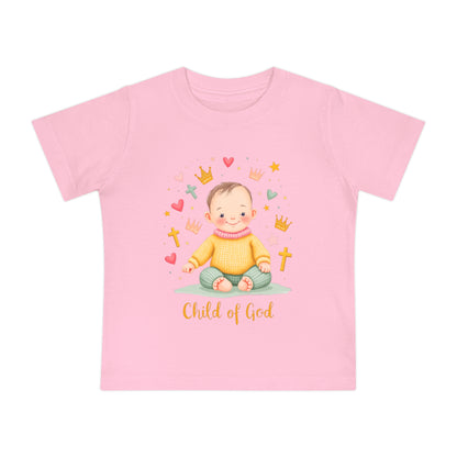 Baby Short Sleeve T-Shirt — "Child of God" Smiling Infant Faith Tee