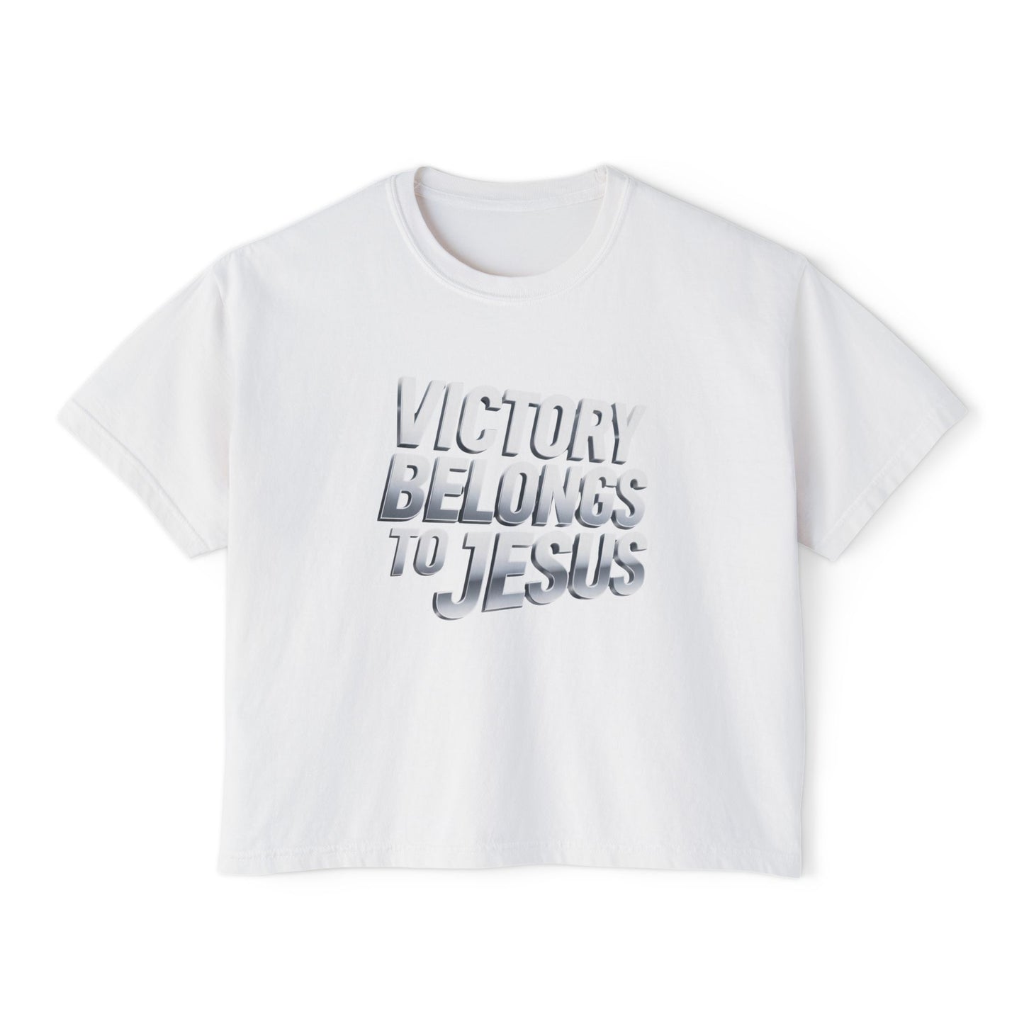 Victory Belongs to Jesus Boxy Tee — Christian Faith Graphic Tee