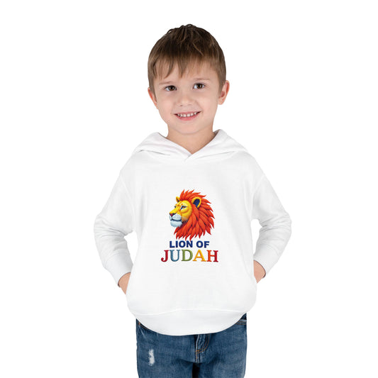 Lion of Judah Toddler Hoodie — Christian Kids Pullover with Colorful Lion Graphic