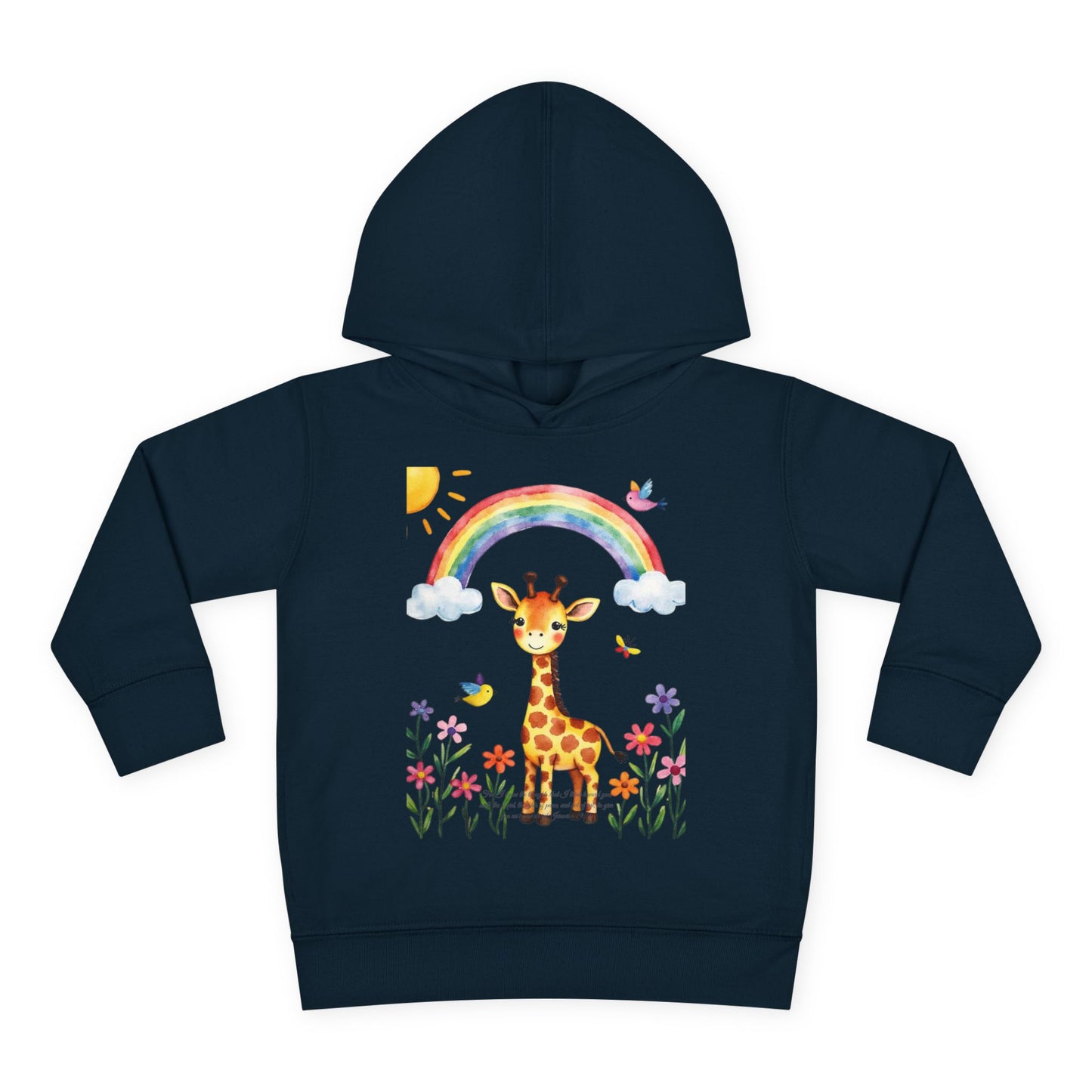 Toddler Hoodie — Giraffe Rainbow Floral Pullover