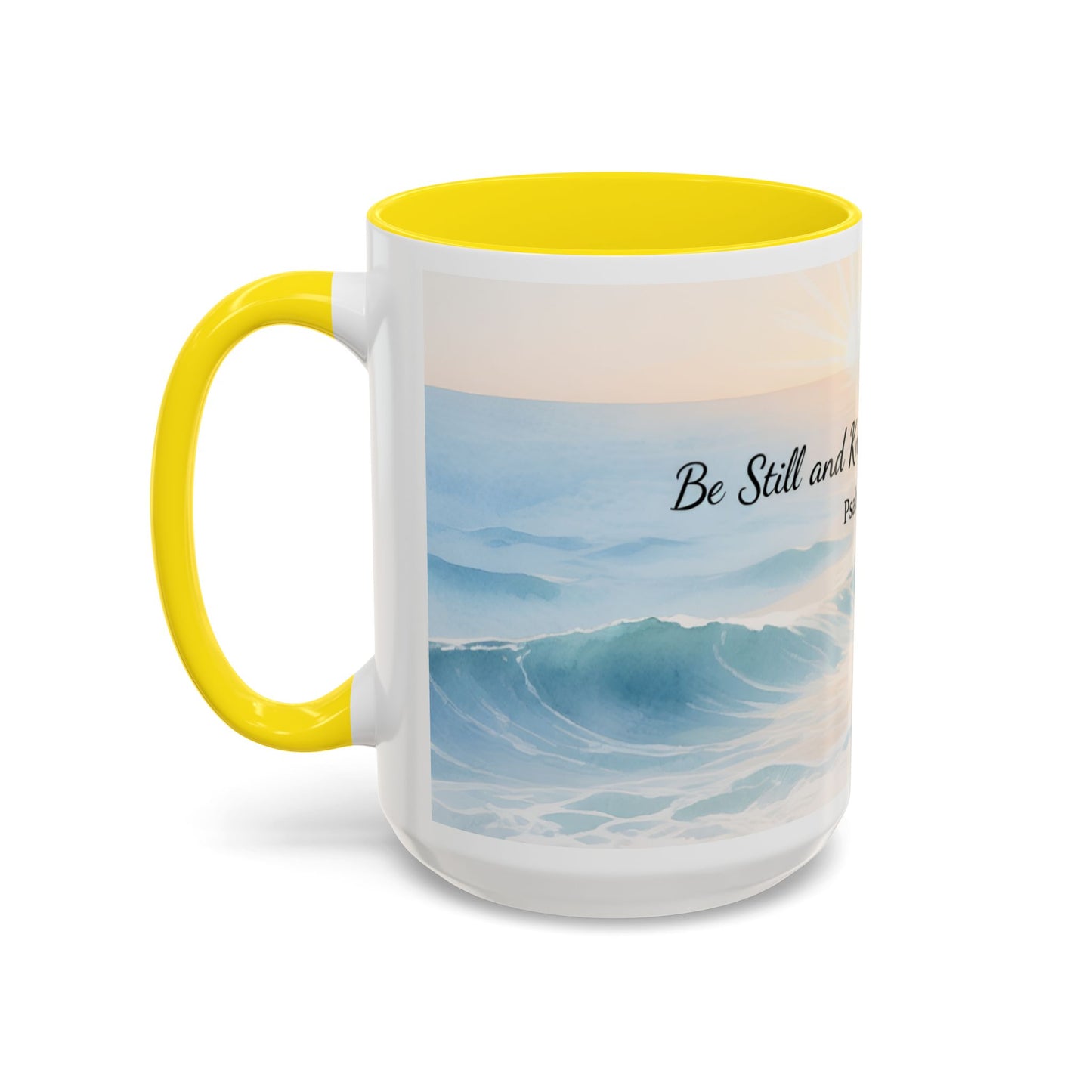 Psalm 46:10 Ocean Coffee Mug – "Be Still and Know That I Am God" Inspirational Ceramic