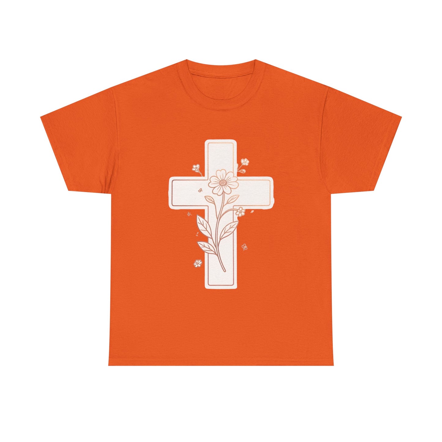 Floral Cross Tee — Delicate Bloom Christian T-Shirt