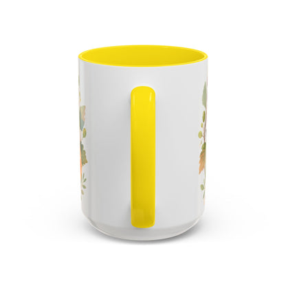 Christian Fruit of the Spirit Accent Coffee Mug — Galatians 5:22-23 Floral Scripture Design (11/15oz)