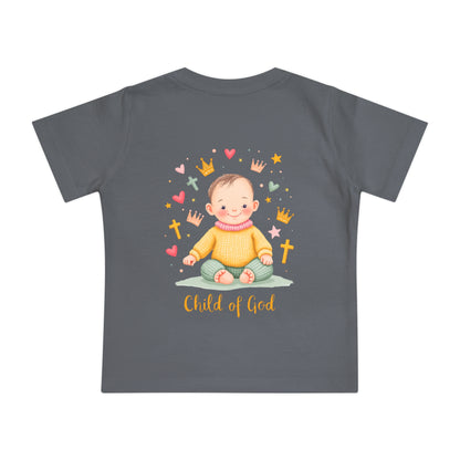 Baby Short Sleeve T-Shirt — "Child of God" Smiling Infant Faith Tee