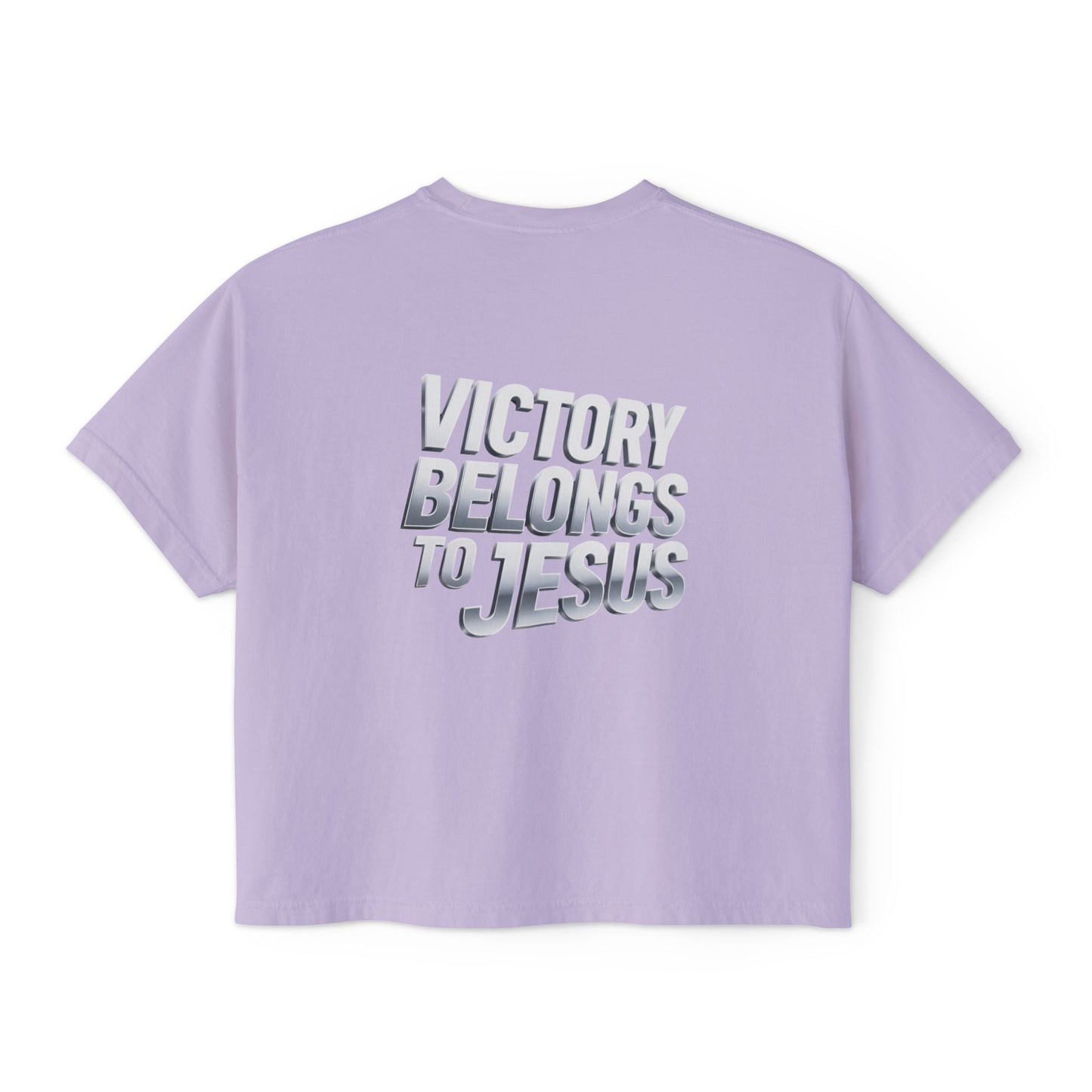 Victory Belongs to Jesus Boxy Tee — Christian Faith Graphic Tee