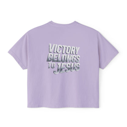 Victory Belongs to Jesus Boxy Tee — Christian Faith Graphic Tee