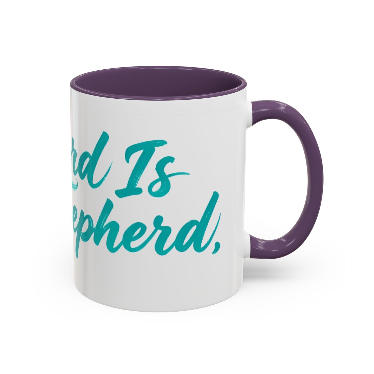 Scripture Accent Coffee Mug — Teal Hand-Lettered Encouragement (11/15 oz)