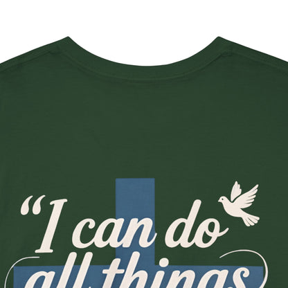 Philippians 4:13 Cotton Tee — "I Can Do All Things" Christian Prayer T-Shirt