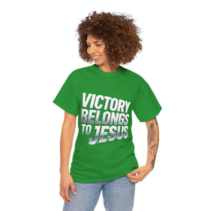 Victory Belongs to Jesus T-Shirt — Heavyweight Christian Faith Tee