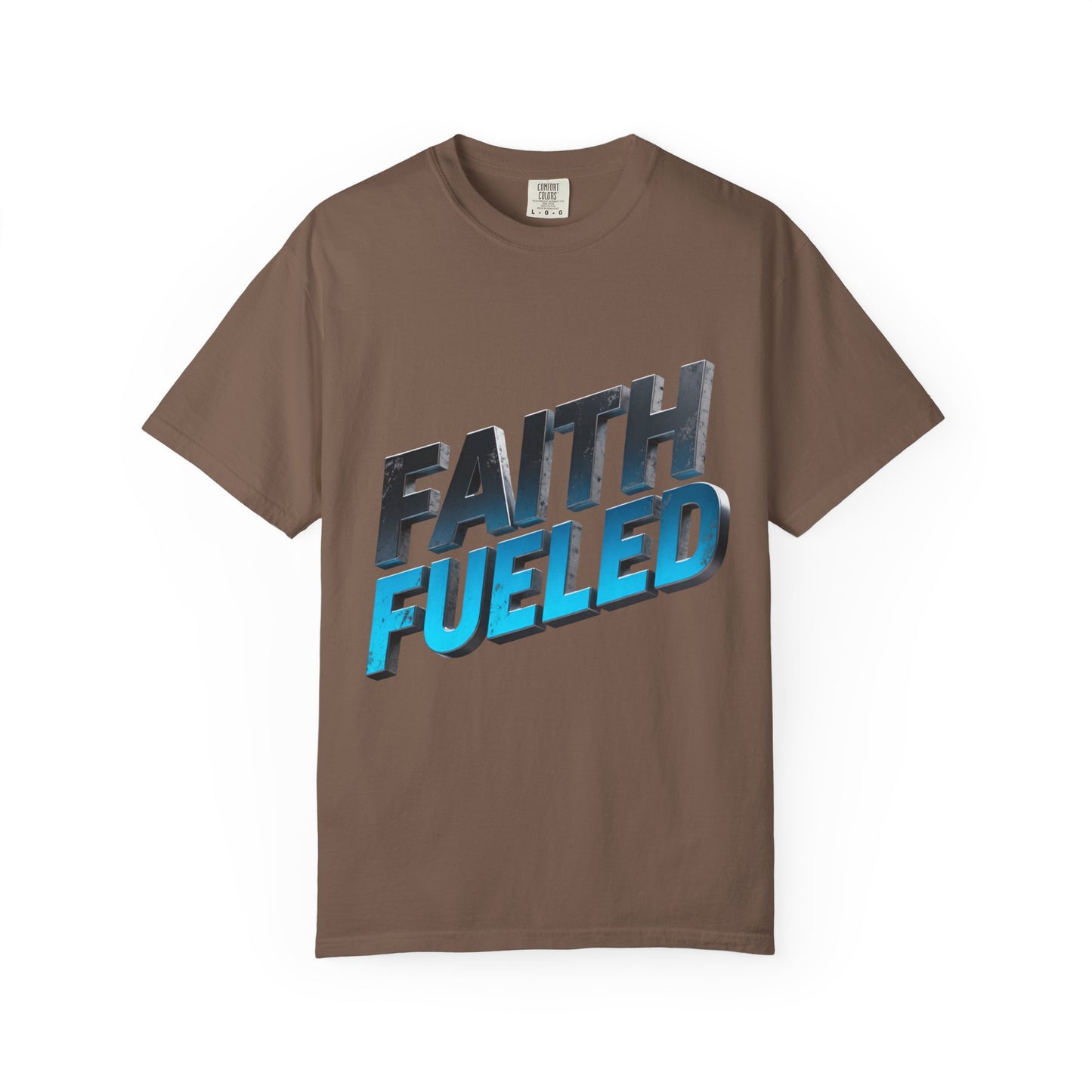 Faith Fueled Garment-Dyed Tee — Vintage Two-Tone Christian T-Shirt