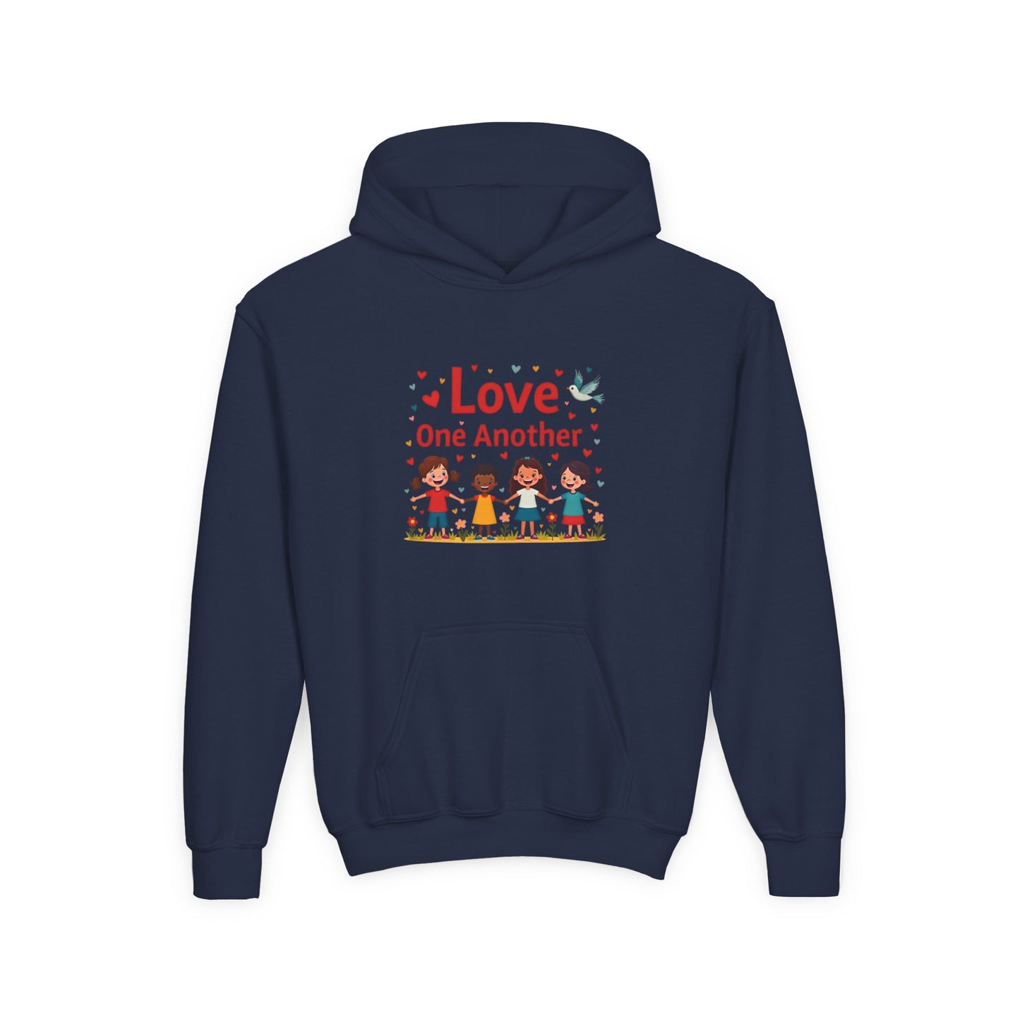 Love One Another Youth Hoodie — Kids' Inclusive Friendship Sweatshirt