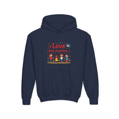 Love One Another Youth Hoodie — Kids' Inclusive Friendship Sweatshirt