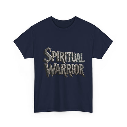 Spiritual Warrior T-Shirt — Gothic Lettering Faith & Strength Tee