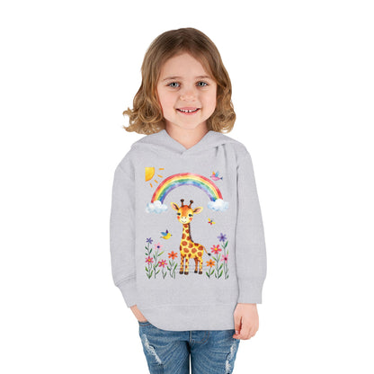 Toddler Hoodie — Giraffe Rainbow Floral Pullover