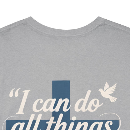 Philippians 4:13 Cotton Tee — "I Can Do All Things" Christian Prayer T-Shirt