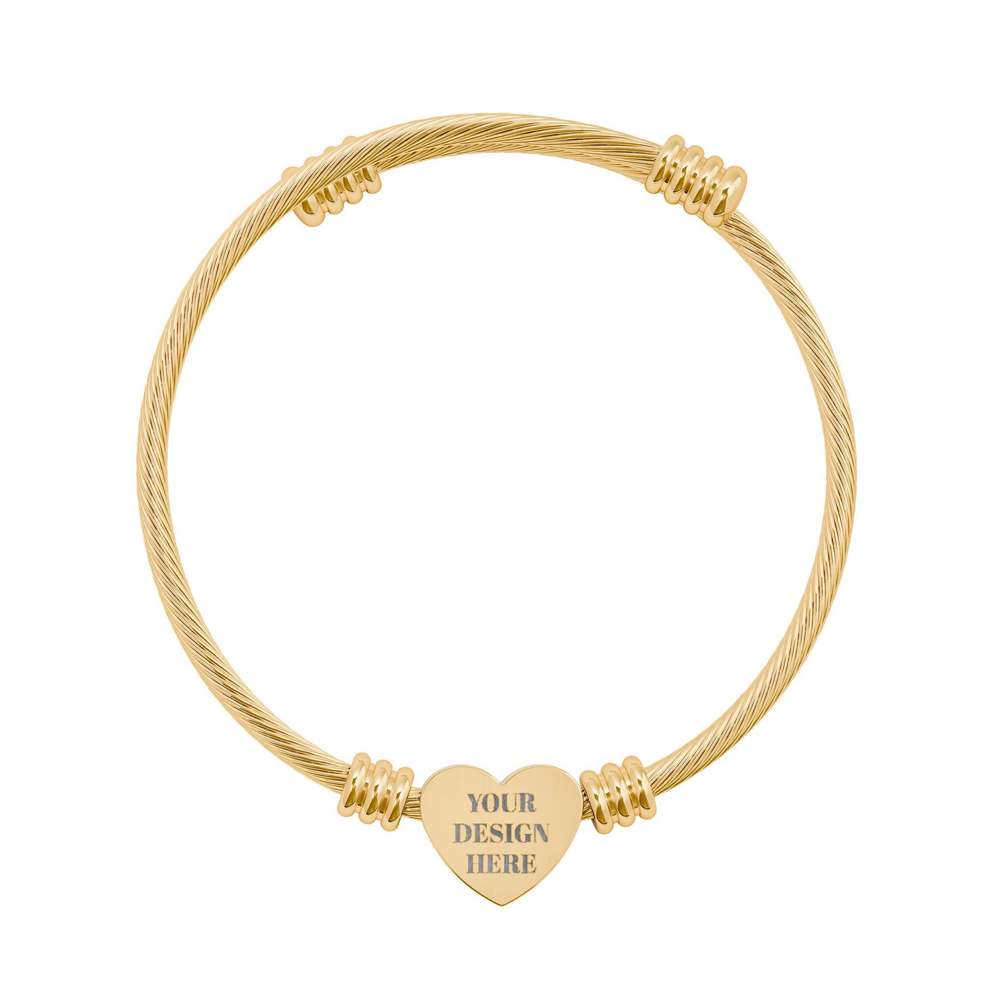 Heart Cuff Bracelet with Personalization | Stylish Cable Wire Bangle for Him & Her | Unique Gifts for Mom and Dad