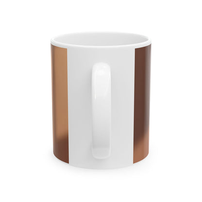 Pray Sip Repeat Mug | Ceramic Coffee Cup, Brown Stripes