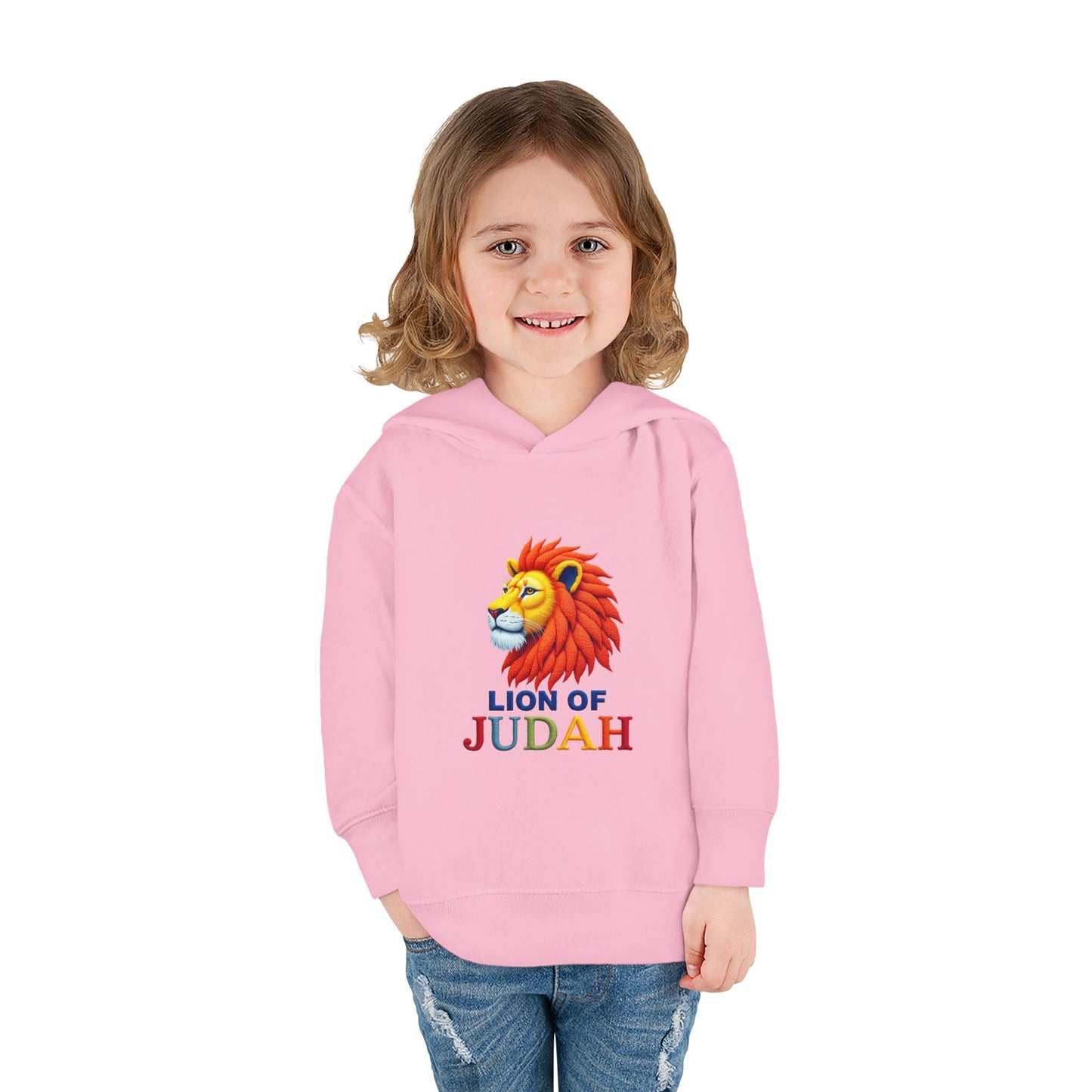 Lion of Judah Toddler Hoodie — Christian Kids Pullover with Colorful Lion Graphic