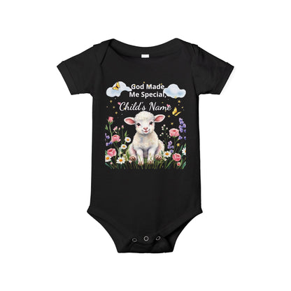 Infant Onesie - "God Made Me Special" Lamb Baby Bodysuit (What a Wonderful World)