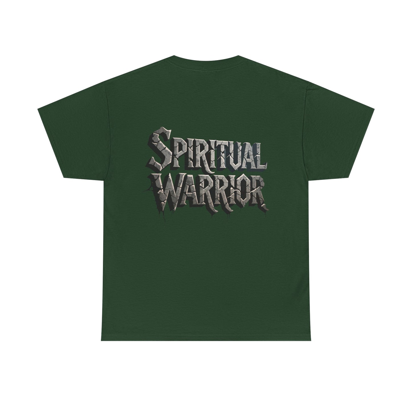 Spiritual Warrior T-Shirt — Gothic Lettering Faith & Strength Tee