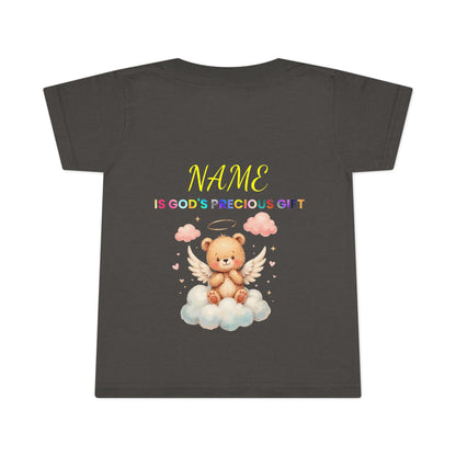 Toddler T-Shirt — Personalized "Child's Name Is God’s Precious Gift" Angel Bear Tee