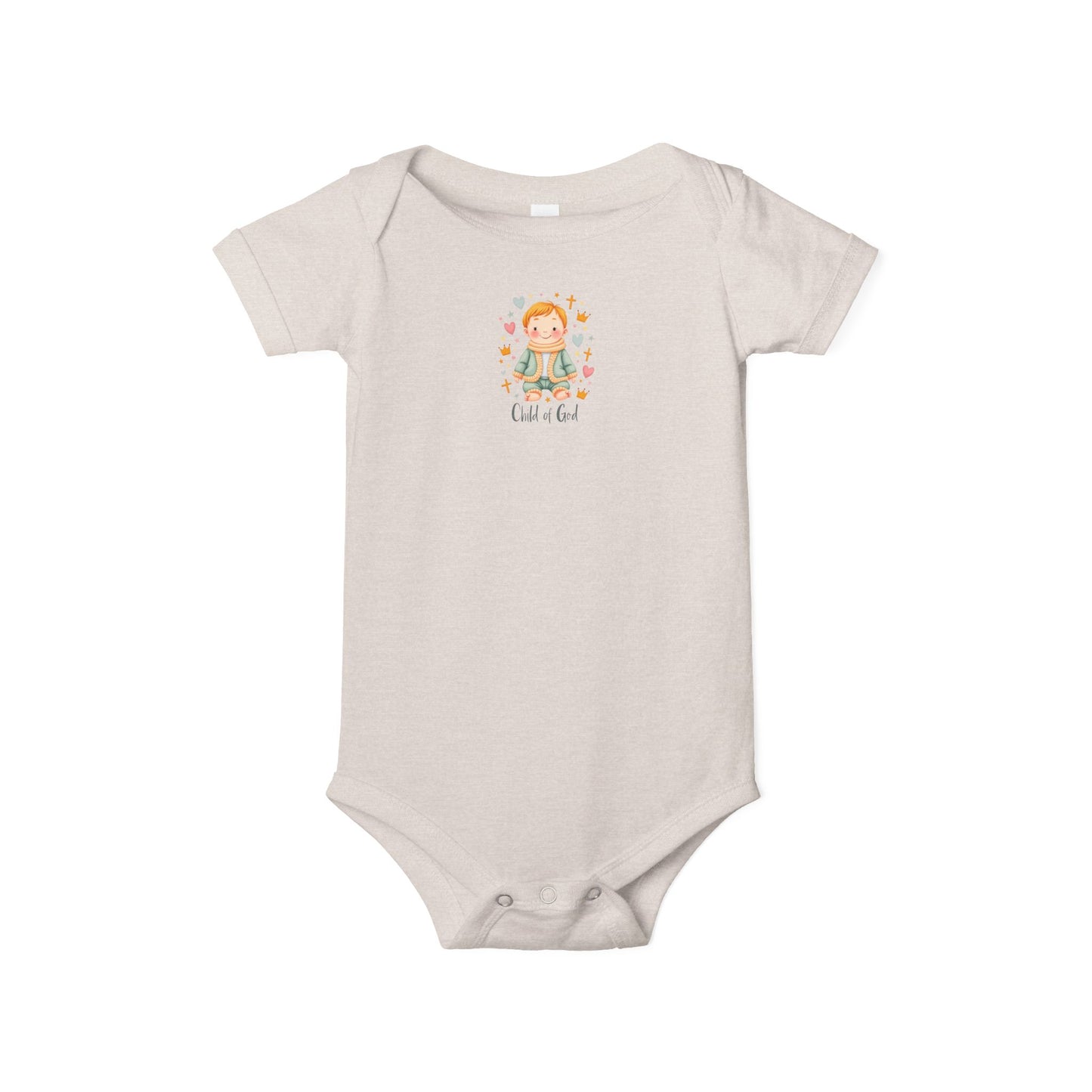 Infant One-Piece Bodysuit — Cute Little Girl Illustration "Hello World" Baby Bodysuit