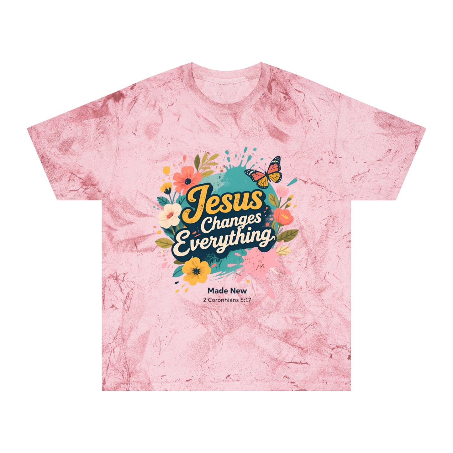 Jesus Changes Everything T-Shirt — Floral Butterfly Christian Tee