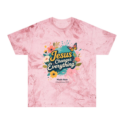 Jesus Changes Everything T-Shirt — Floral Butterfly Christian Tee