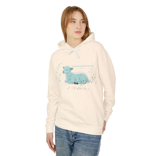 Pastel Lamb Cottagecore Lightweight Hoodie — 'Quietly Resting' Cream Sweatshirt