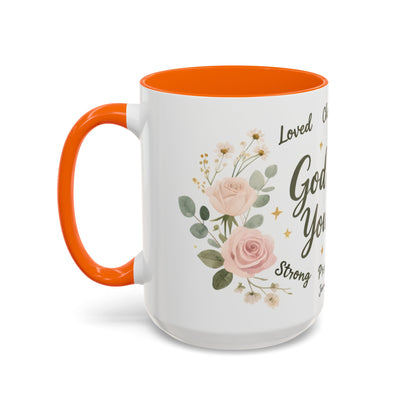 Christian Coffee Mug - "God Says You Are" Floral Inspirational Mug (11/15oz)