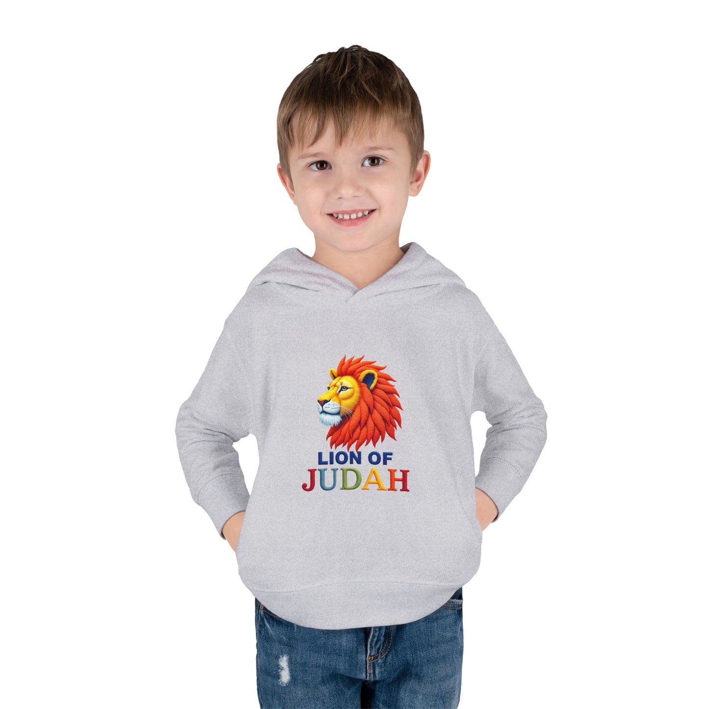 Lion of Judah Toddler Hoodie — Christian Kids Pullover with Colorful Lion Graphic