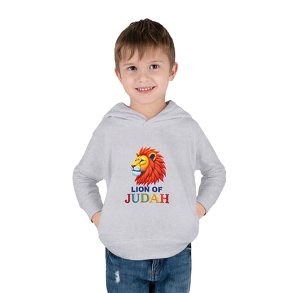 Lion of Judah Toddler Hoodie — Christian Kids Pullover with Colorful Lion Graphic