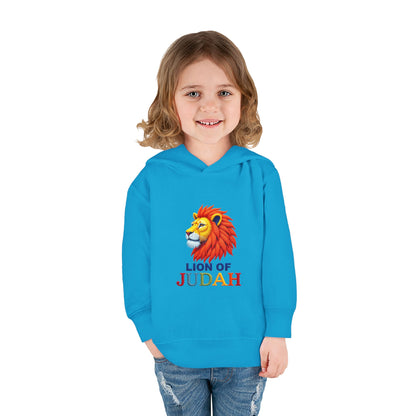 Lion of Judah Toddler Hoodie — Christian Kids Pullover with Colorful Lion Graphic