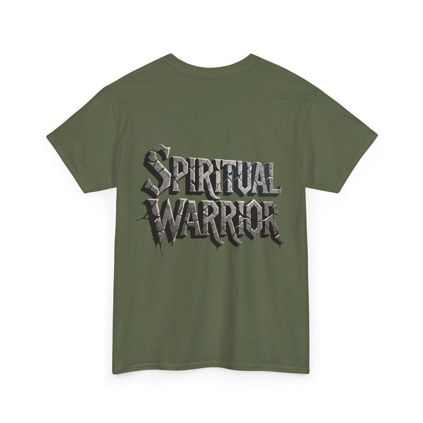 Spiritual Warrior T-Shirt — Gothic Lettering Faith & Strength Tee