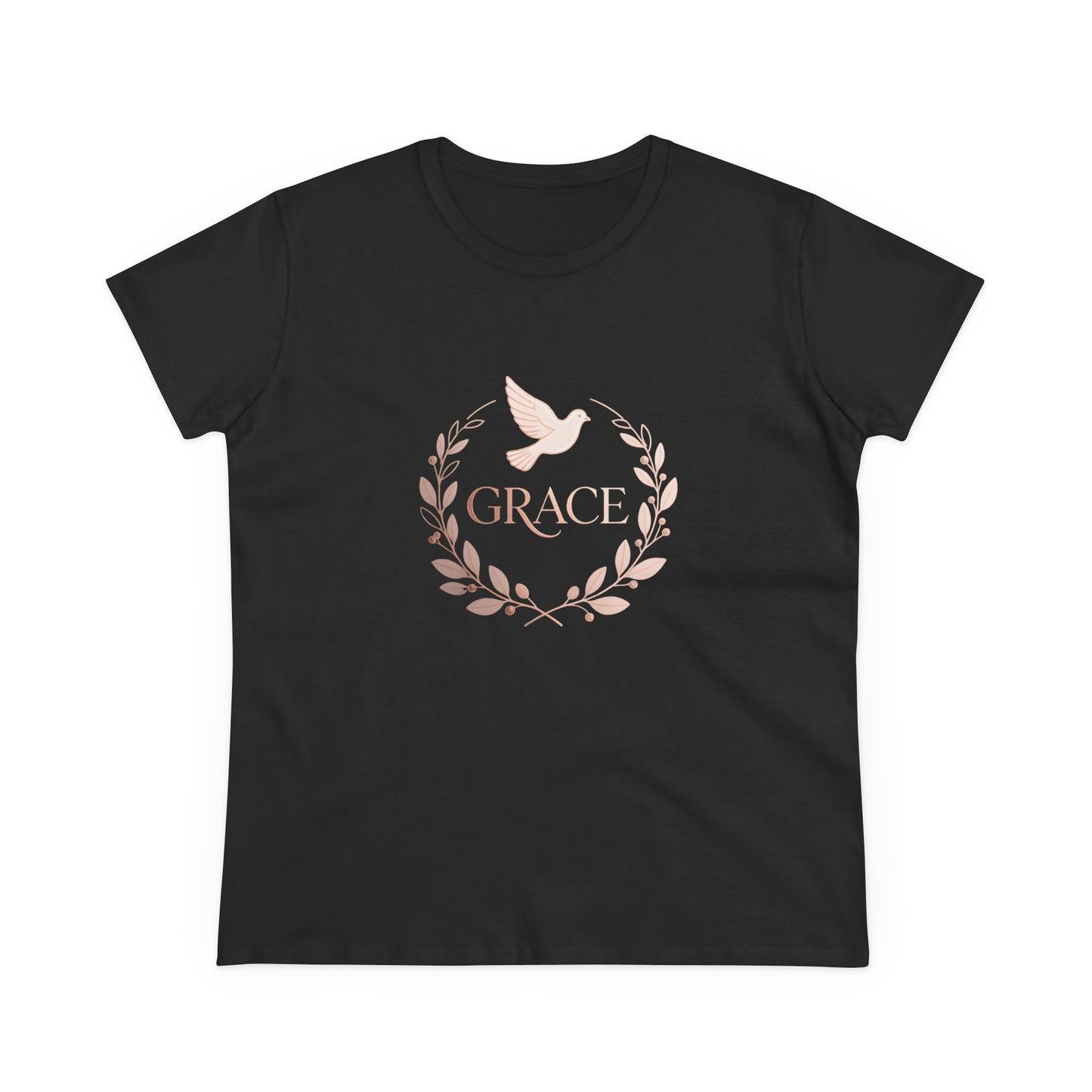 Graceful Dove Wreath Tee — Women's Rose-Gold Reminder Tee