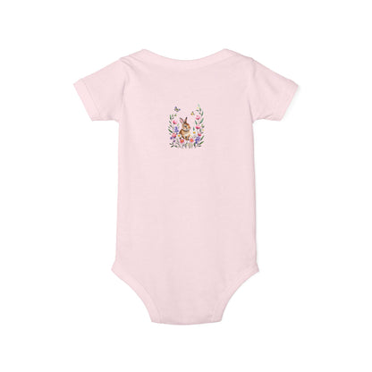Floral Bunny Infant One-Piece Bodysuit