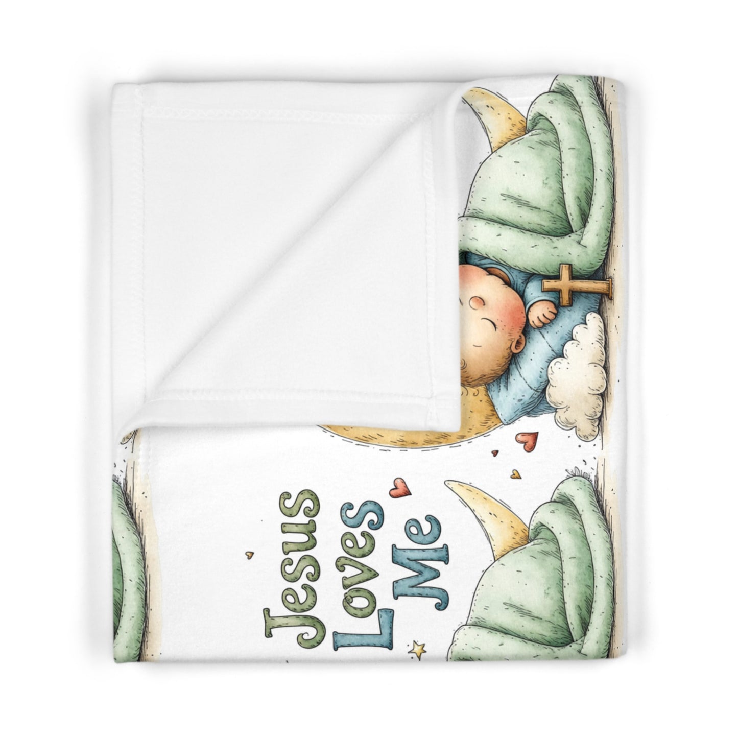 Jesus Loves Me Baby Blanket – Soft Fleece Religious Infant Throw