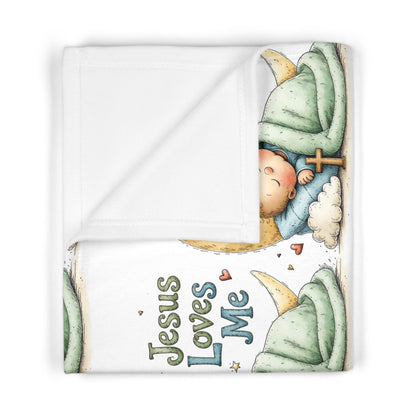 Jesus Loves Me Baby Blanket – Soft Fleece Religious Infant Throw