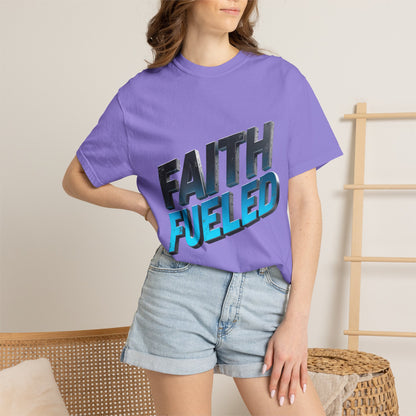 Faith Fueled Garment-Dyed Tee — Vintage Two-Tone Christian T-Shirt
