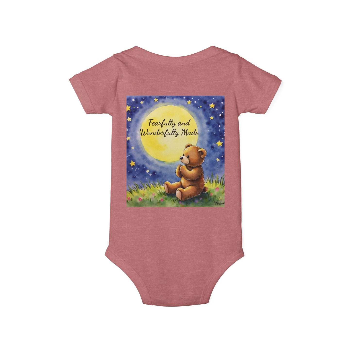 Infant One-Piece — 'Little Prayer Warrior' Bear Baby Bodysuit (Personalize Name)