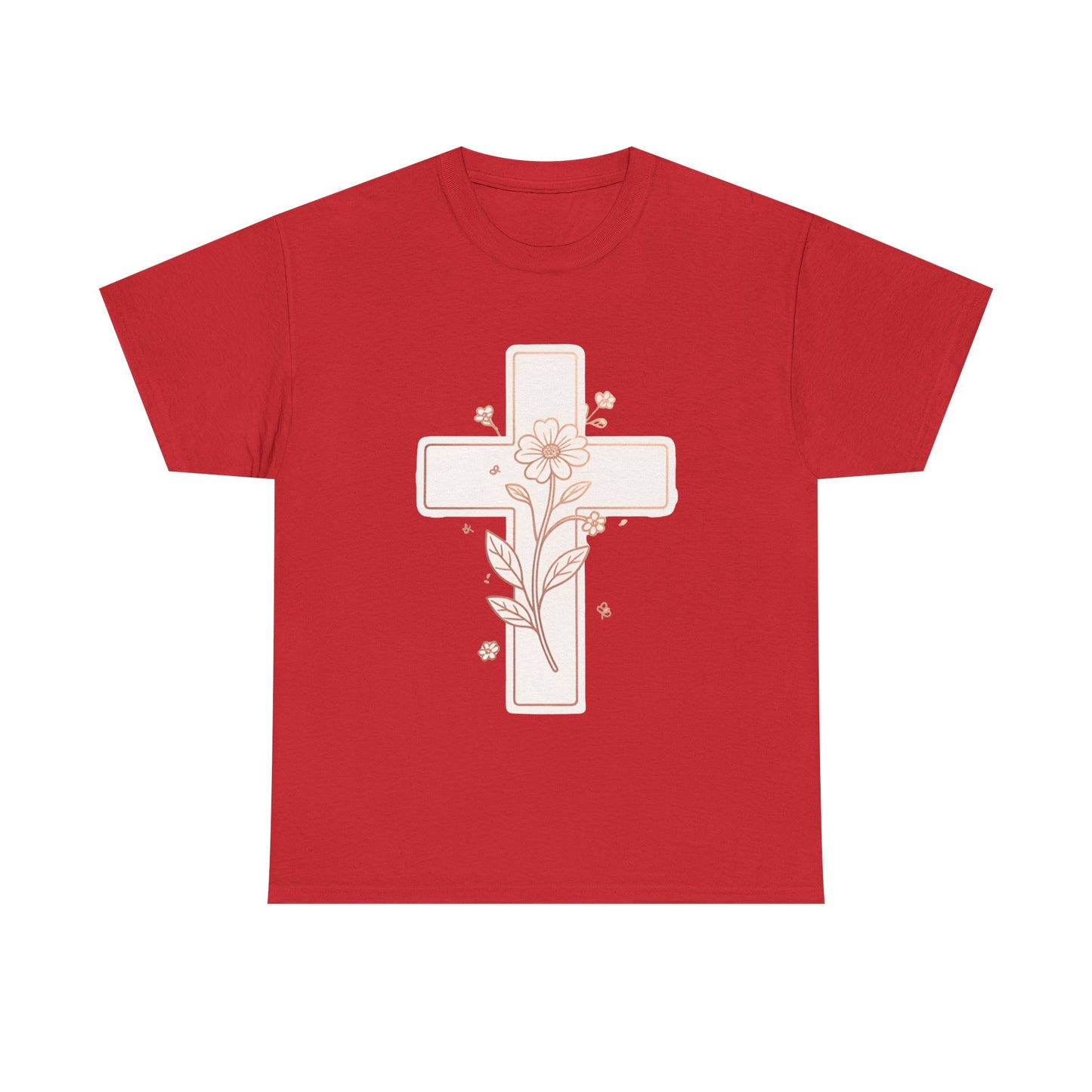 Floral Cross Tee — Delicate Bloom Christian T-Shirt
