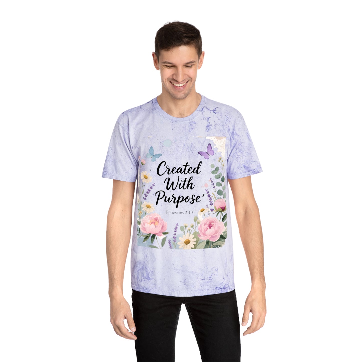 Created With Purpose Floral T‑Shirt Meaningful Gifts