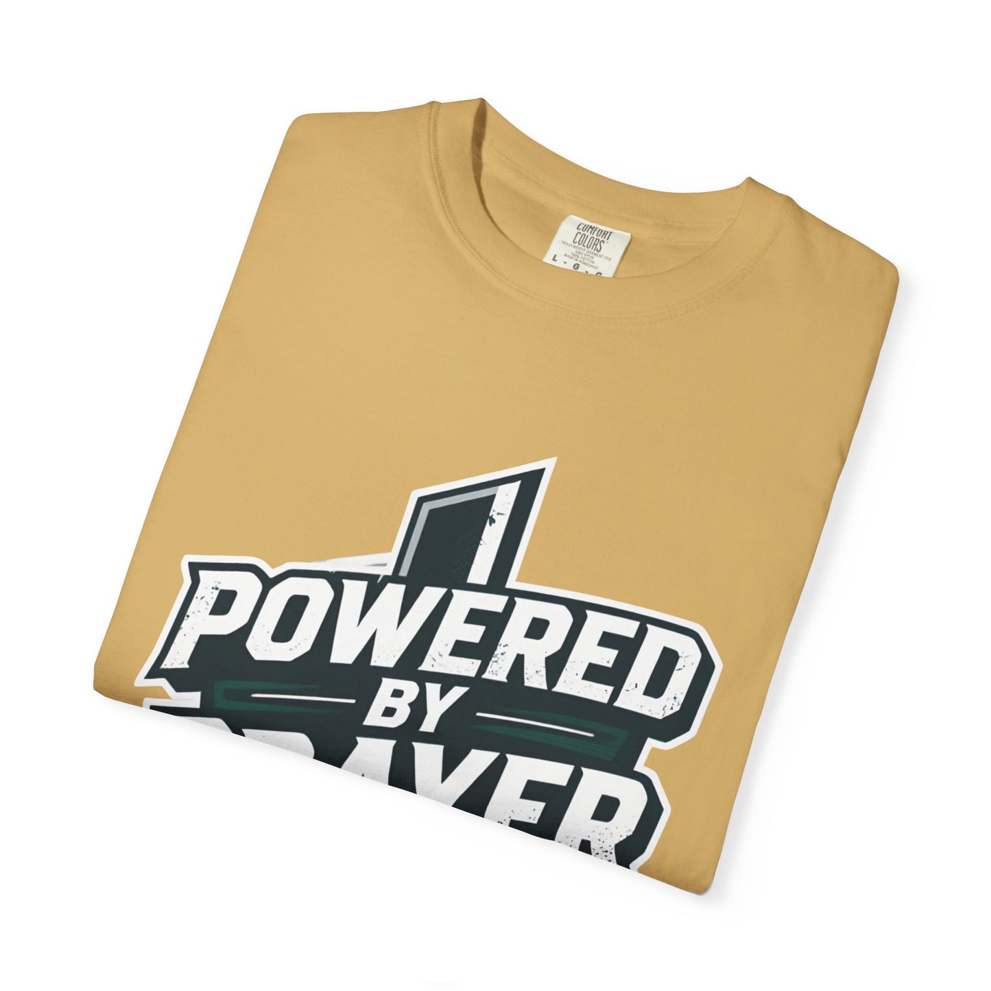 Powered by Prayer T‑Shirt — Faith Graphic Tee with Cross