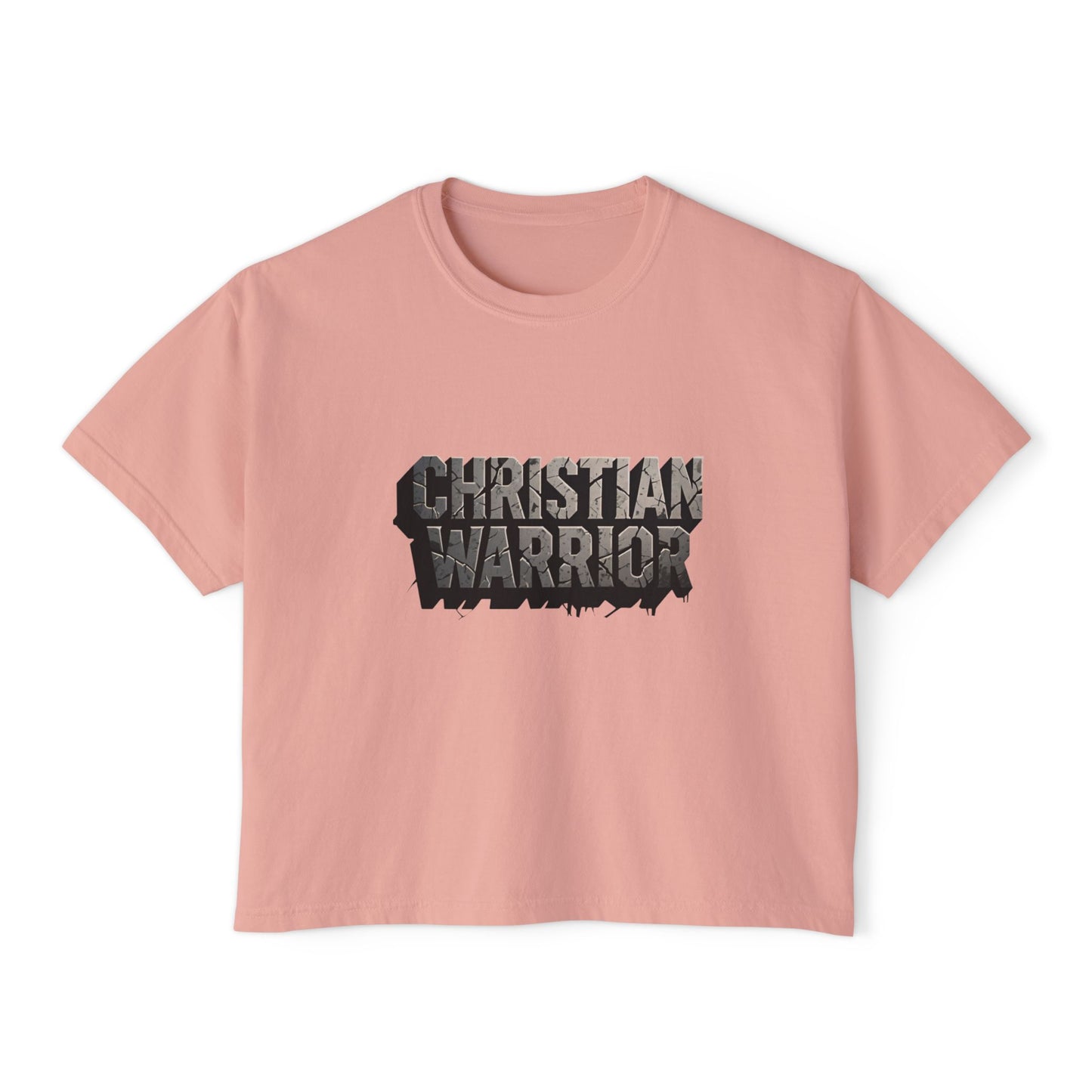 Christian Warrior Boxy Tee — Women's Faith Graphic Shirt