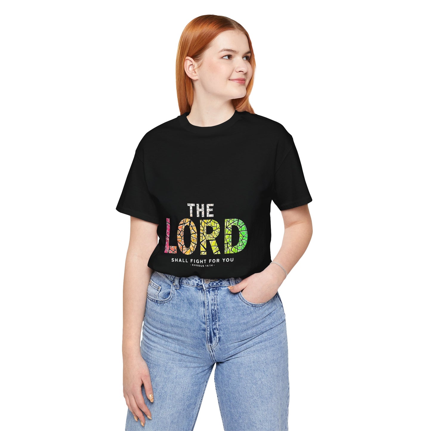 The LORD multicolor mosaic Tee | T-Shirt, Christian faith typography