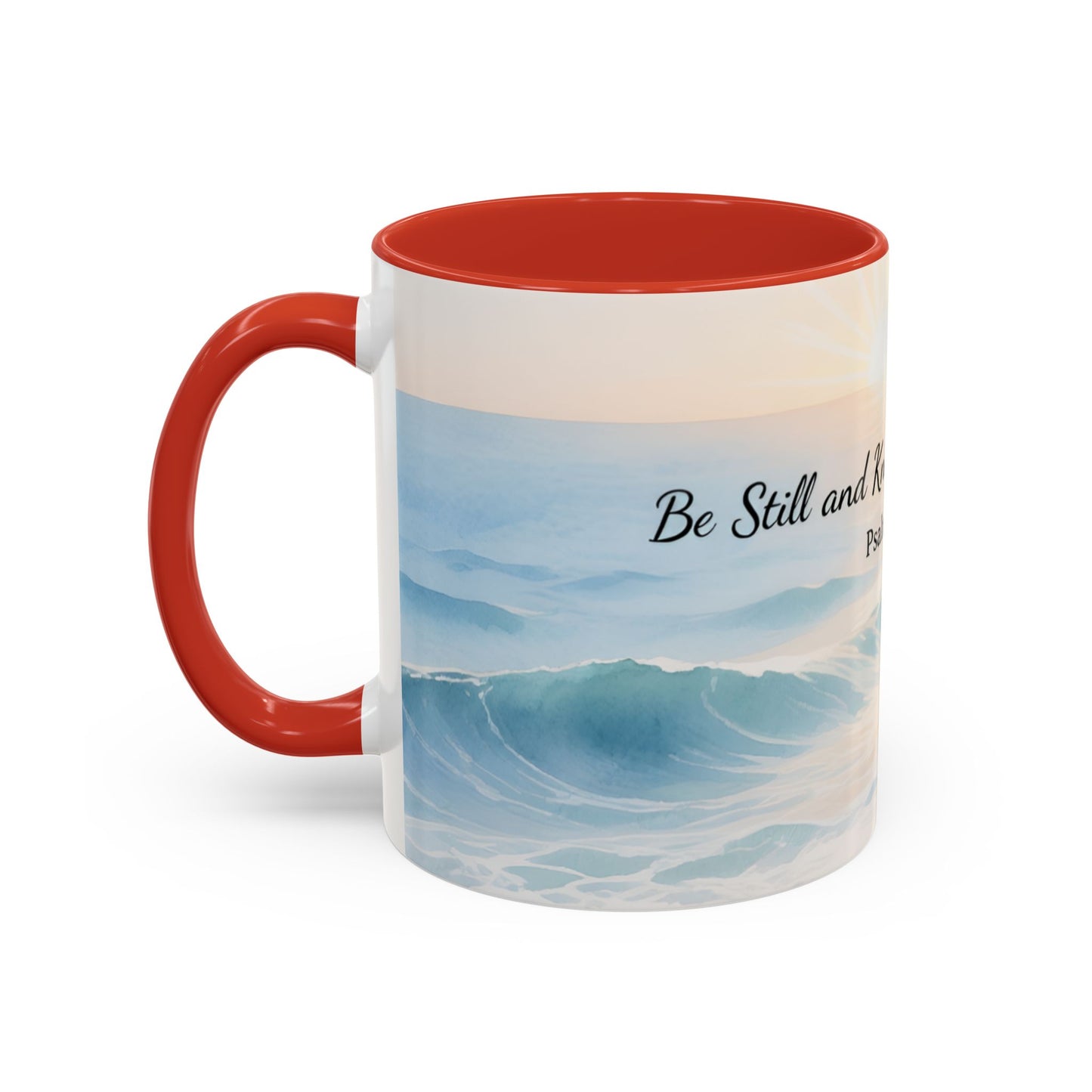 Psalm 46:10 Ocean Coffee Mug – "Be Still and Know That I Am God" Inspirational Ceramic