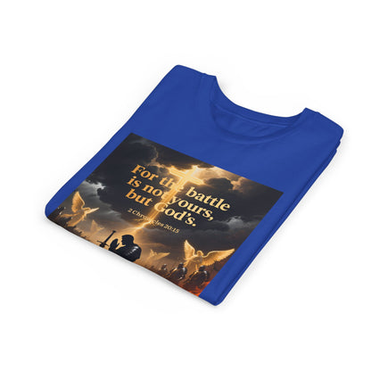 For the battle is not yours, but God's youth tee | Christian hands design | Meaningful Gift for Kids