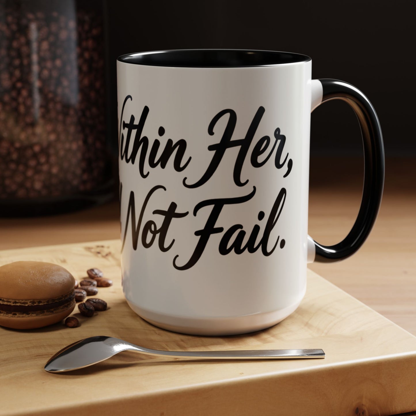 Inspirational Script Coffee Mug — "Strength Lives in Small, Steady Moments" (11/15 oz)